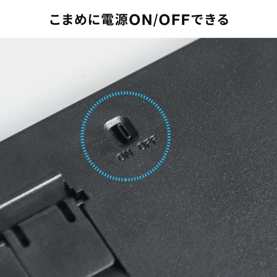 キーボード Bluetooth 静音 スリム 充電式 無線 コンパクト 薄型 小型 テンキー付き 400-SKB068｜sanwadirect｜10