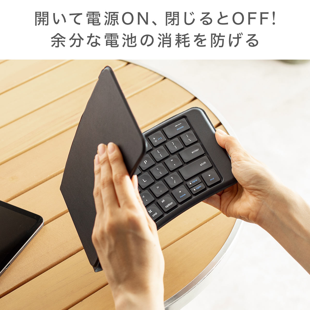 ワイヤレスキーボード Bluetooth キーボード iPad対応 無線 エルゴデザイン 英字配列 Bluetooth5.1 充電式 iPhone 折りたたみキーボード  400-SKB076｜sanwadirect｜08