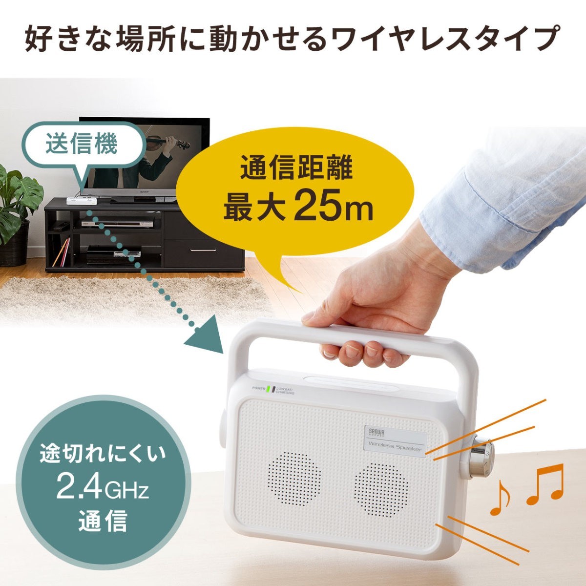 テレビスピーカー ワイヤレス 手元 耳元 スピーカー TV テレビ用 高齢