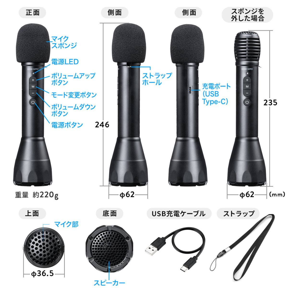 SHURE ワイヤレスマイク&サンワサプライ有線マイク&スピーカー