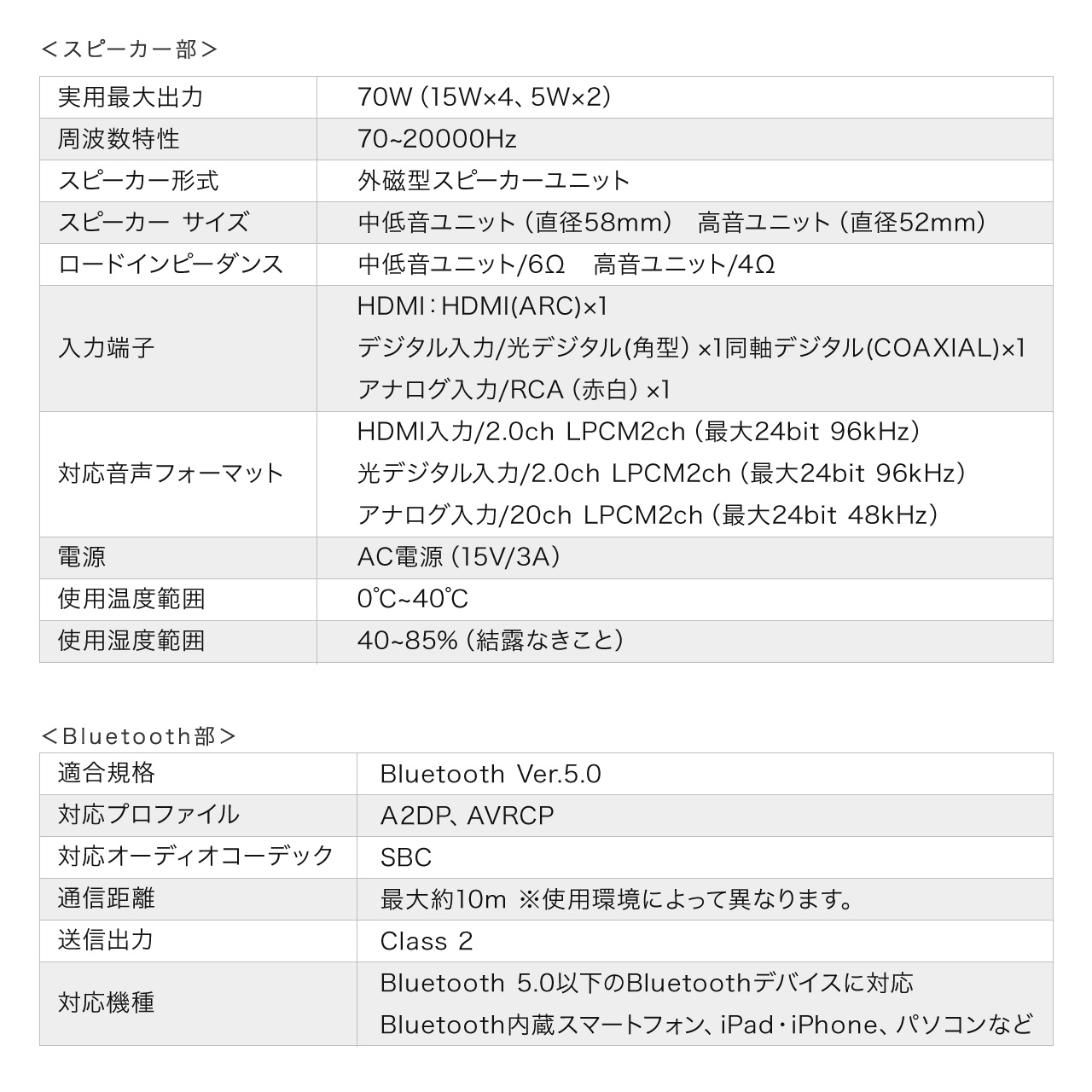 サウンドバー テレビ用 ARC対応 Bluetooth 70W 光デジタル 同軸デジタル RCA接続対応 リモコン付 400-SP110 | SANWA SUPPLY | 16