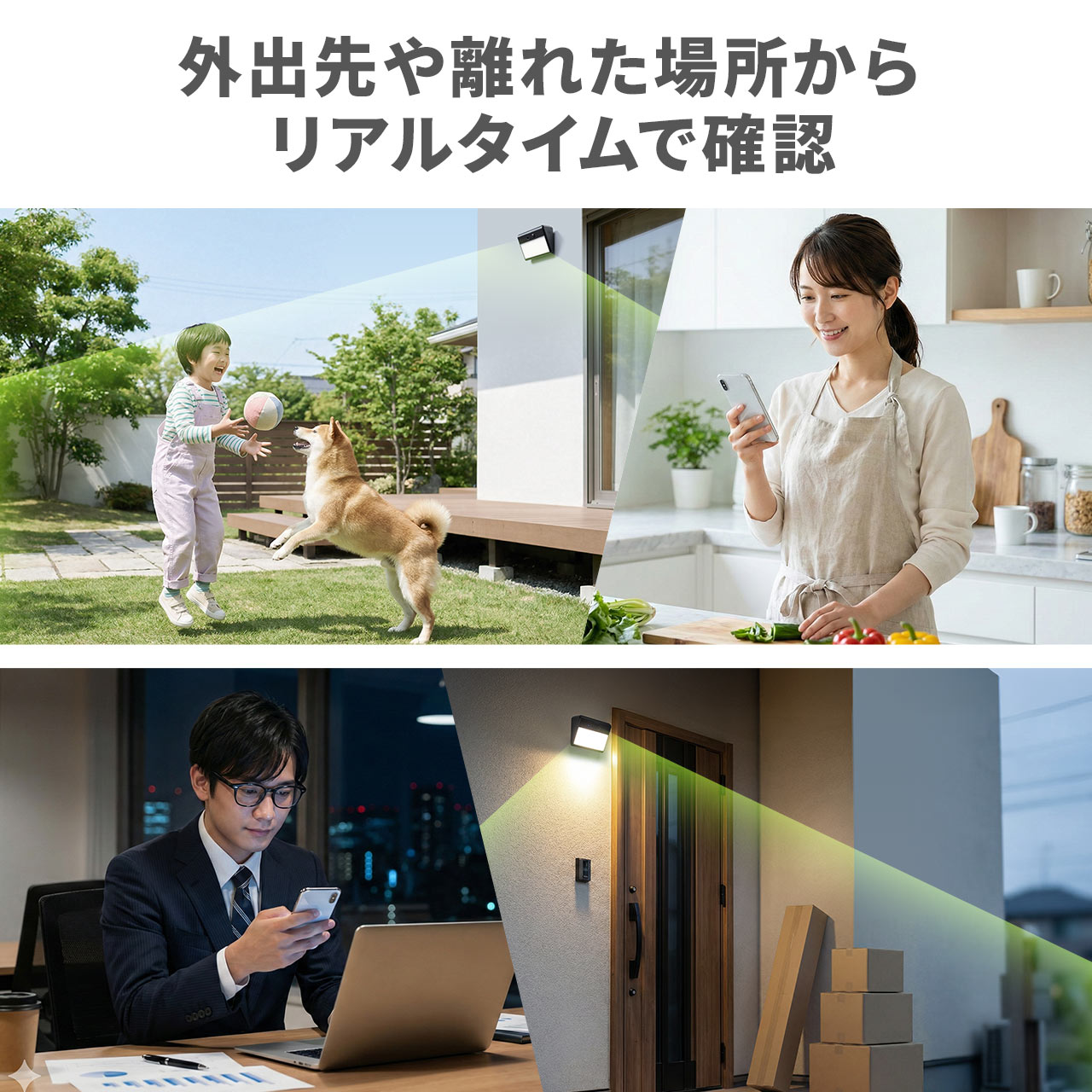 SANWA SUPPLY（サンワサプライ） 防犯カメラ ソーラー 屋外 Wi-fi 人感