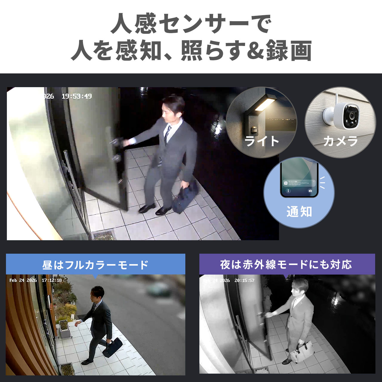 防犯カメラ ソーラー 屋外 Wi-fi 人感セ...の詳細画像2