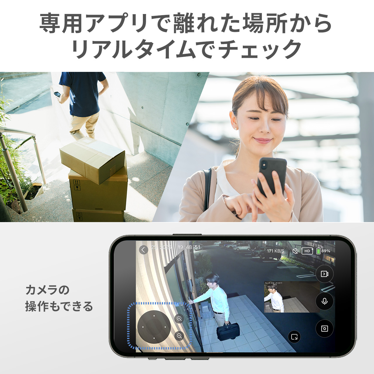 SANWA SUPPLY（サンワサプライ） 防犯カメラ 屋外 ソーラー パンチルト