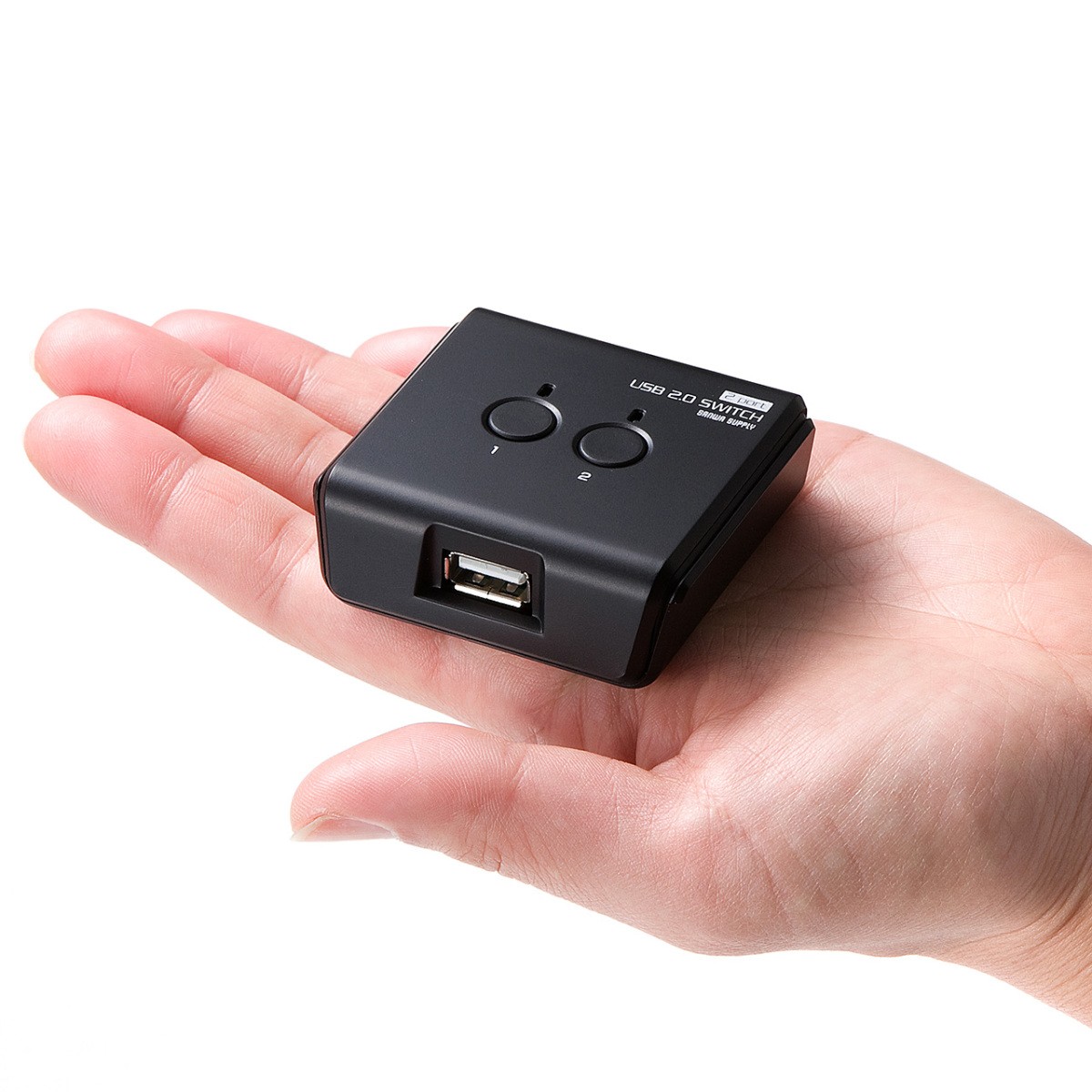 USB切替器 手動 手動切替器 2台用 USB プリンター ハブ セレクター キーボード マウス HDD 切替機 コンパクト 小型 ボタン 切り替え 電源不要 400-SW020