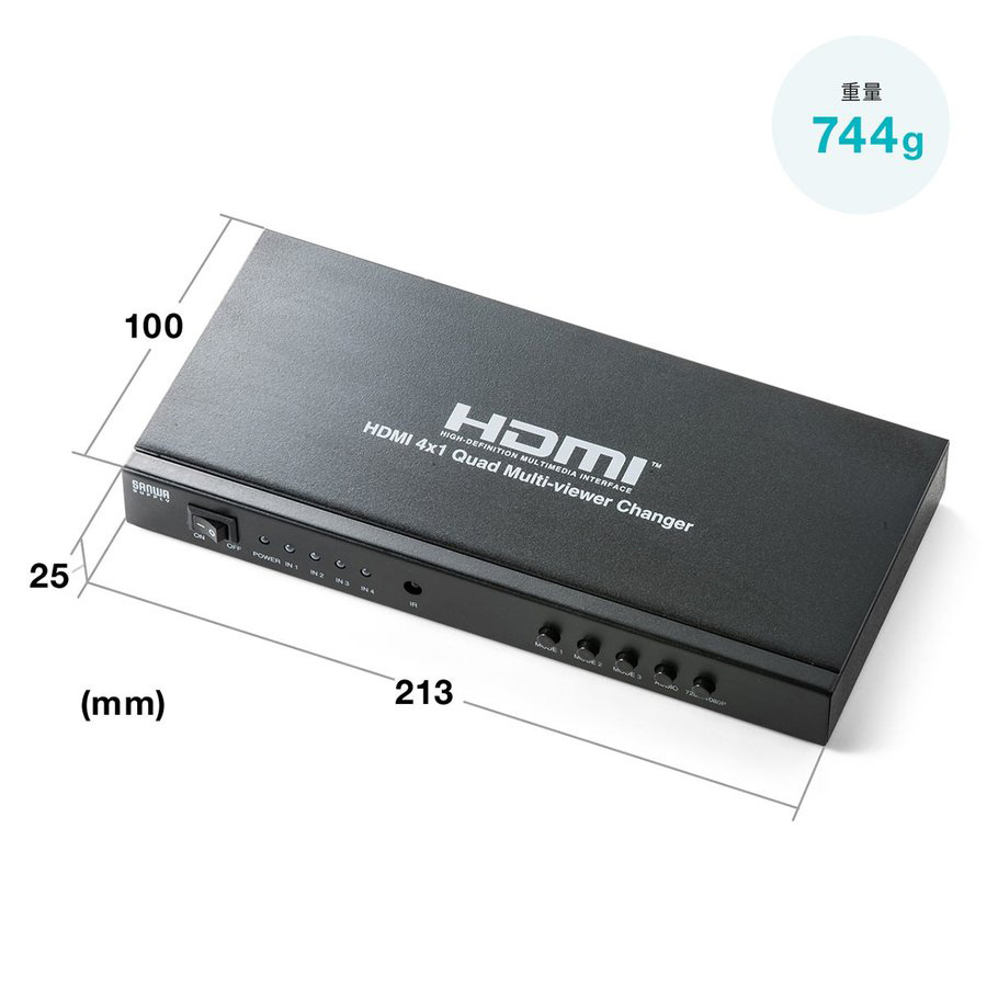HDMI切替器 4入力 1出力 HDMI セレクター 音声出力 同時出力 4画面分割 画面分割切替器 リモコン付き 400-SW030｜sanwadirect｜18