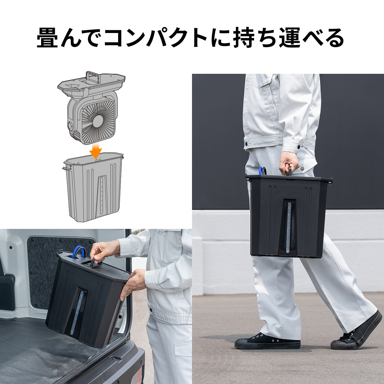 SANWA SUPPLY ミストファン 扇風機 10L 自動首振り コードレス