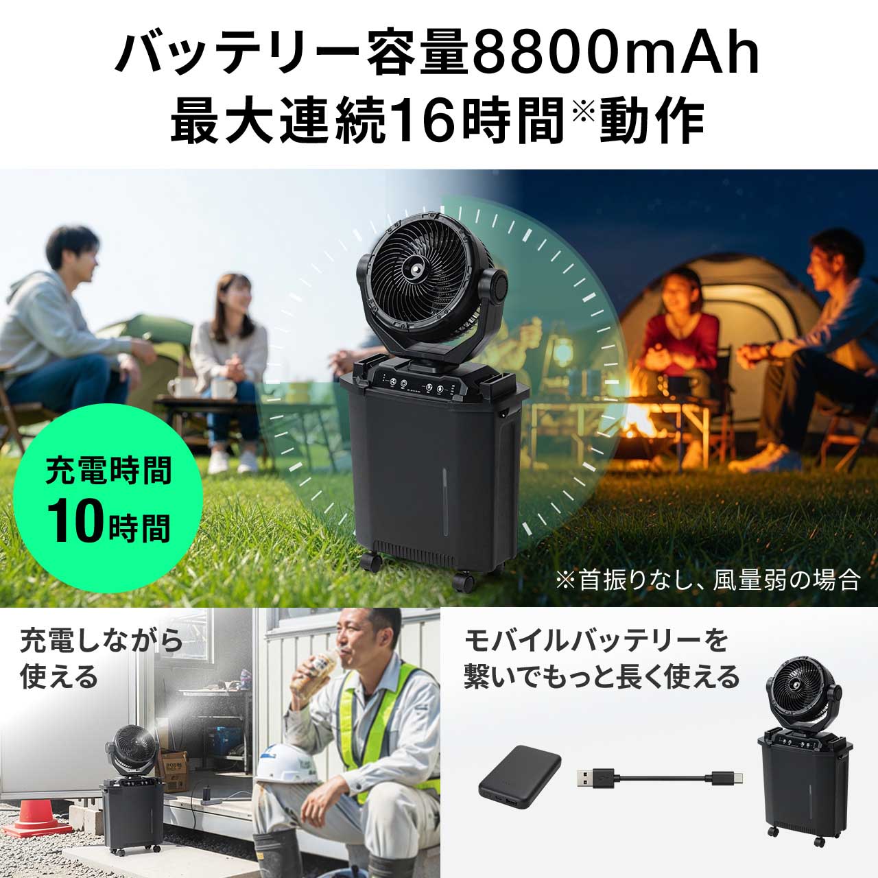 SANWA SUPPLY（サンワサプライ） ミストファン ノズル噴射式 扇風機 8L
