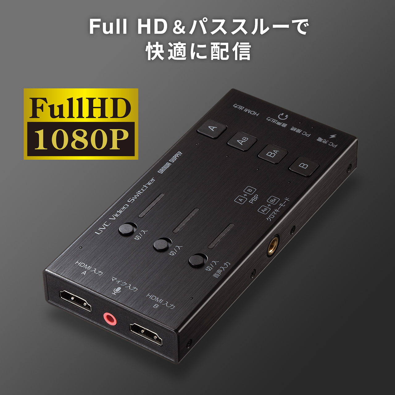 HDMIキャプチャー 2入力 2台映像同時配信 音声出力 USBPD60W対応