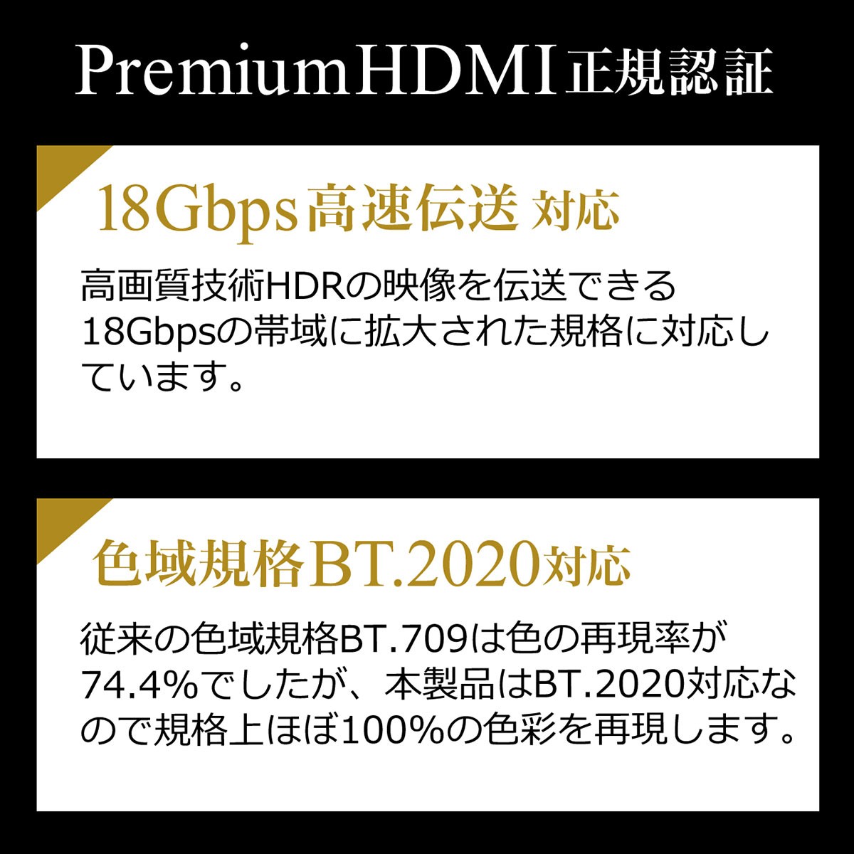 HDMIケーブル 4K対応 7.5m プレミアムHDMIケーブル Premium HDMI 認証取得品 4K/60p 18Gbps HDR HEC ハイスピード PS4 PS5 対応 500-HD008-75｜sanwadirect｜03