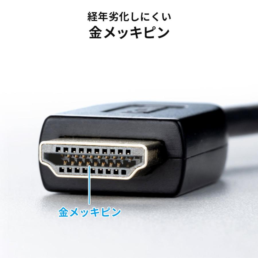 HDMIケーブル 20m 光ファイバー 高画質 8K/60Hz 4K/120Hz HDMI2.1 ARC対応 ノイズに強い 細い スリム 軽量 金メッキピン ゲーム PS5 500-HD027-20｜sanwadirect｜11