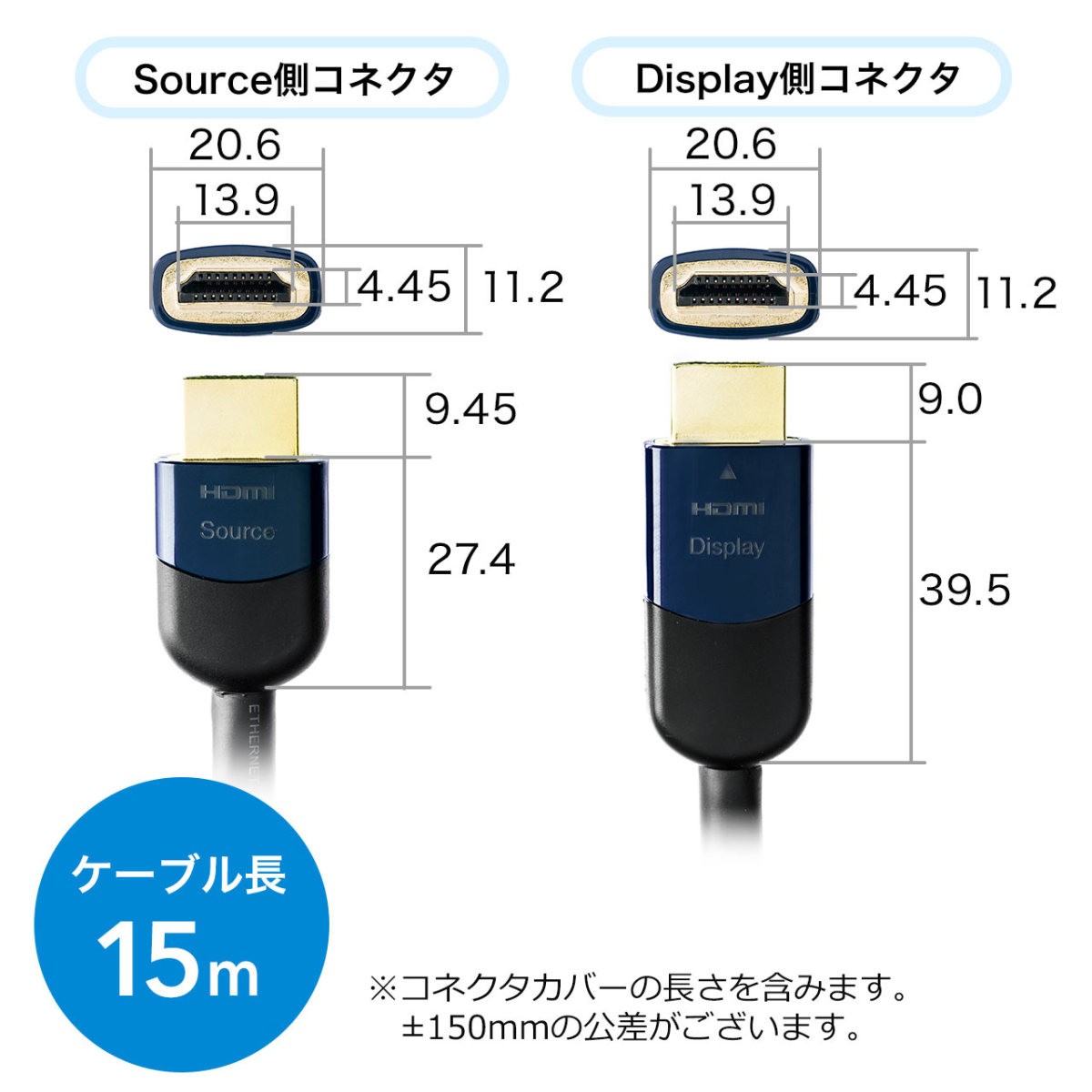 HDMIケーブル ロング 15m ケーブル スリム 15m 高品質 4K フルHD HEC アクティブ HDMI PS4 対応 500-HDMI013-15｜sanwadirect｜13
