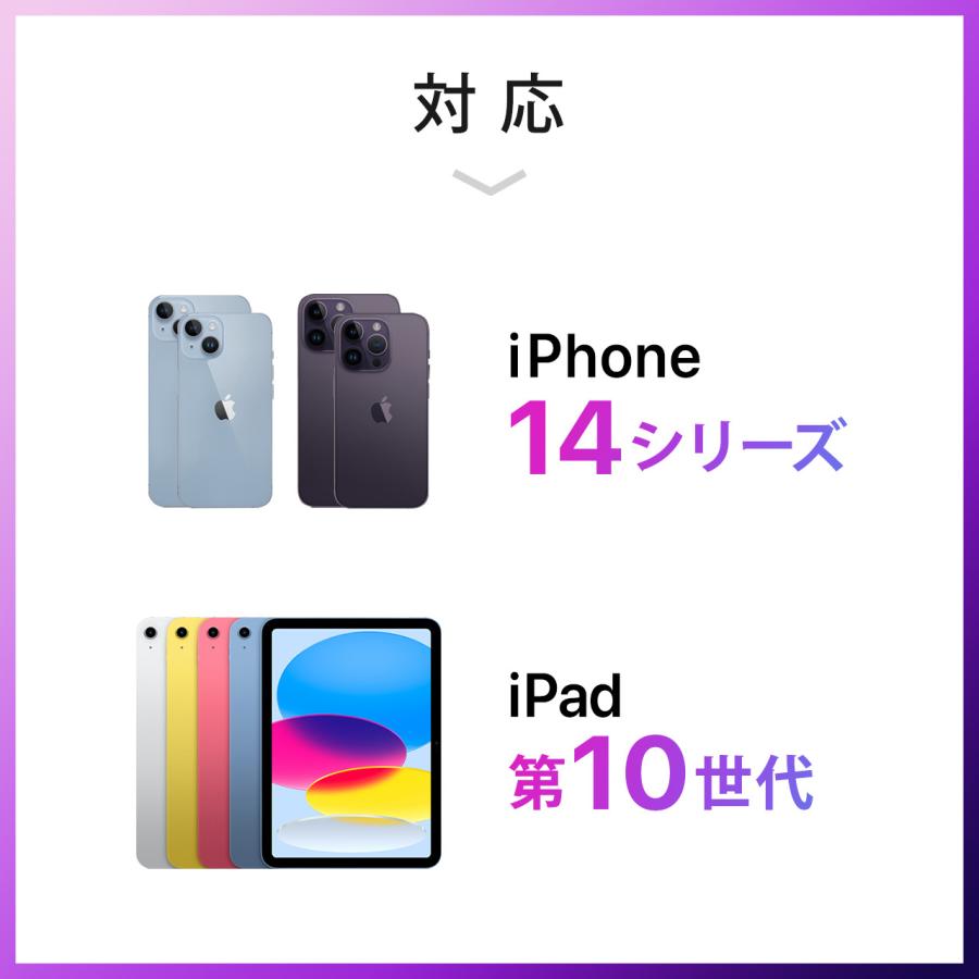 ライトニングケーブル iPhone iPad Lightning ケーブル 1m MFi 認証品 Apple 充電 充電ケーブル 通信 同期 iPhone14 iPhone13 500-IPLM011WK2｜sanwadirect｜08