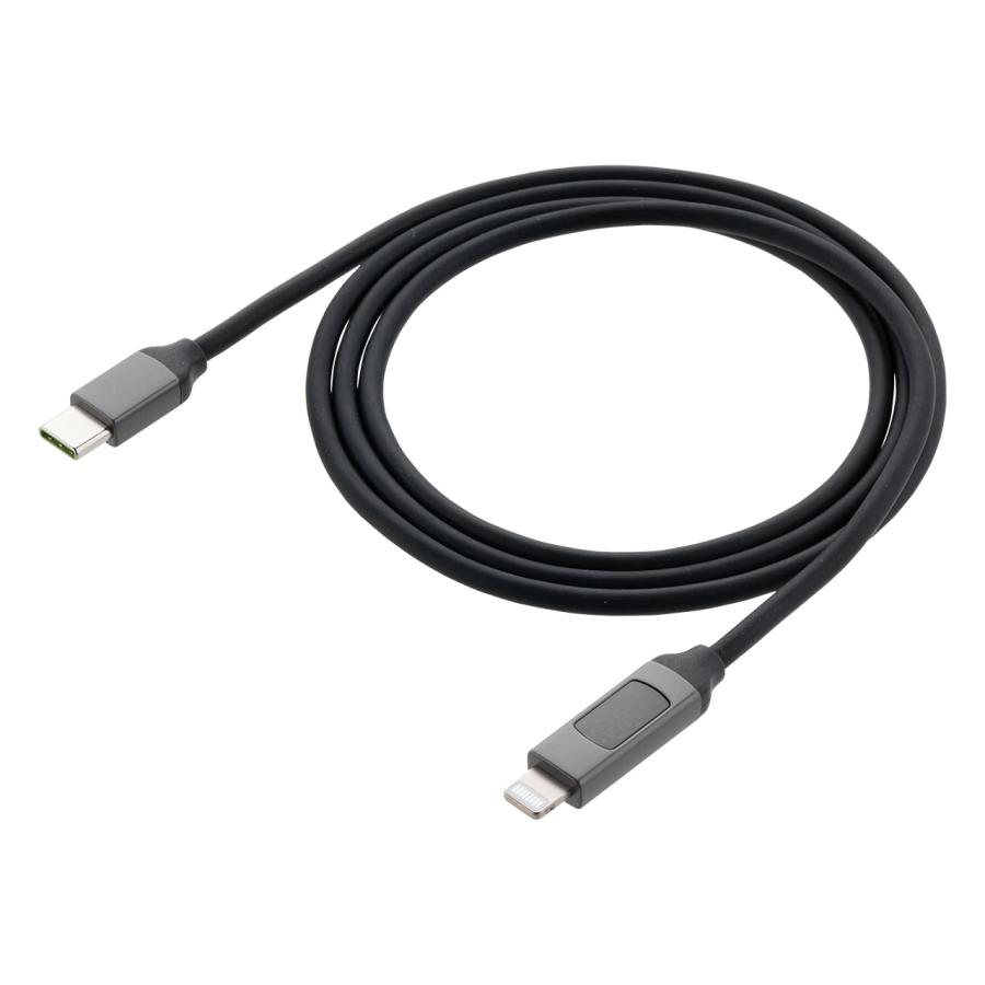 Lightning USB Type-C ケーブル ライトニング 電力表示 Apple MFi認証品 PD36W対応 1m やわらか 絡まない シリコン 充電 データ転送 iPhone iPad 500-IPLM032｜sanwadirect｜02