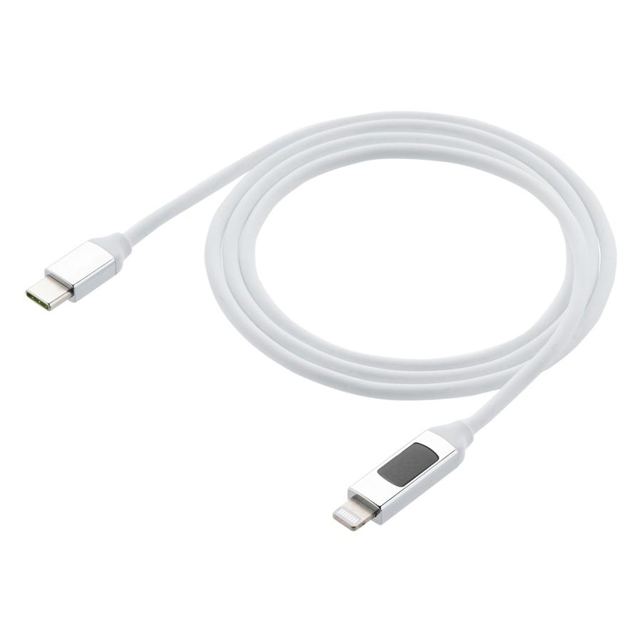 Lightning USB Type-C ケーブル ライトニング 電力表示 Apple MFi認証品 PD36W対応 1m やわらか 絡まない シリコン 充電 データ転送 iPhone iPad 500-IPLM032｜sanwadirect｜03