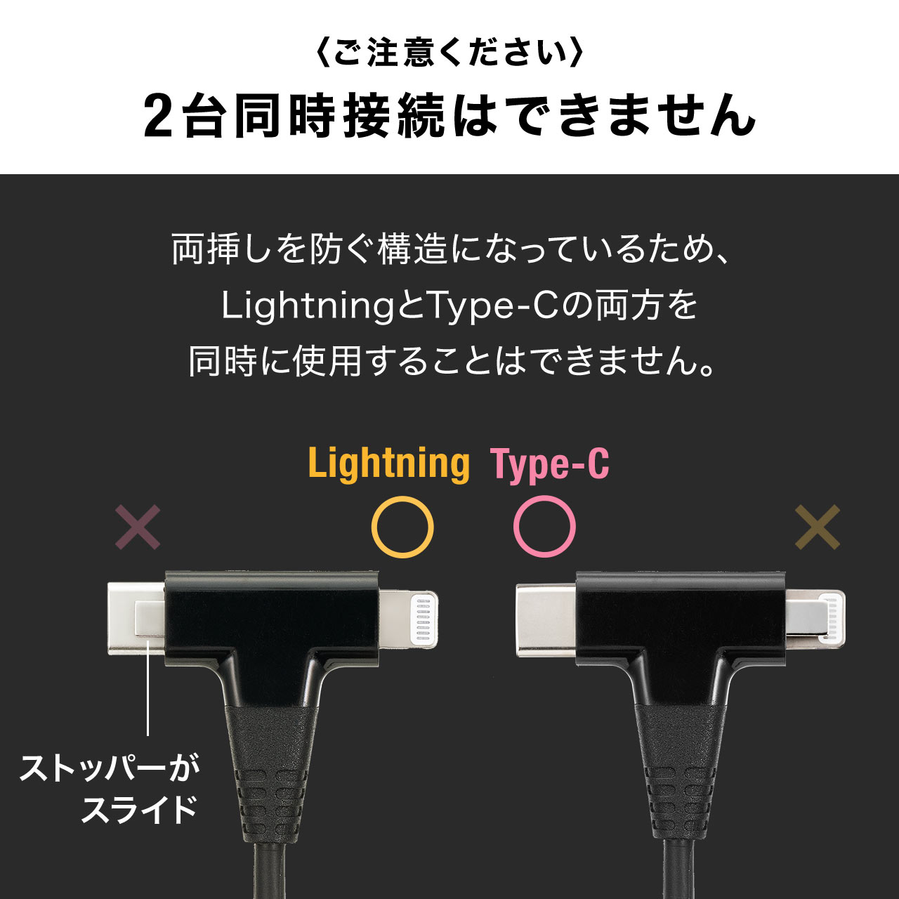 USB Type-C Lightning ライトニング 2in1 USBケーブル 1.2m USB PD60W対応 急速充電 データ転送 Apple MFi 認証品 iPad 第10世代 iPhone15 500-IPLM033｜sanwadirect｜09