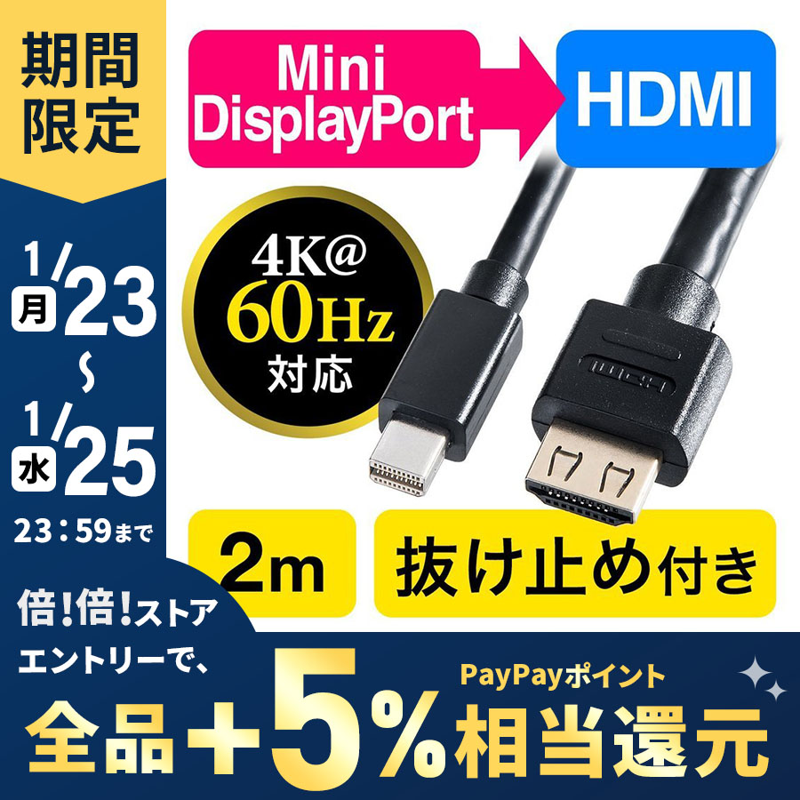 HDMI 変換 ケーブル ミニディスプレイポート HDMI Mini DisplayPort