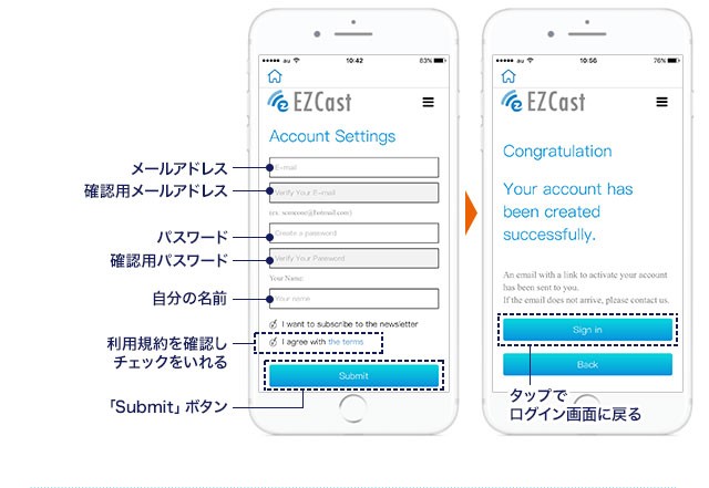 EZCastアプリページの画像