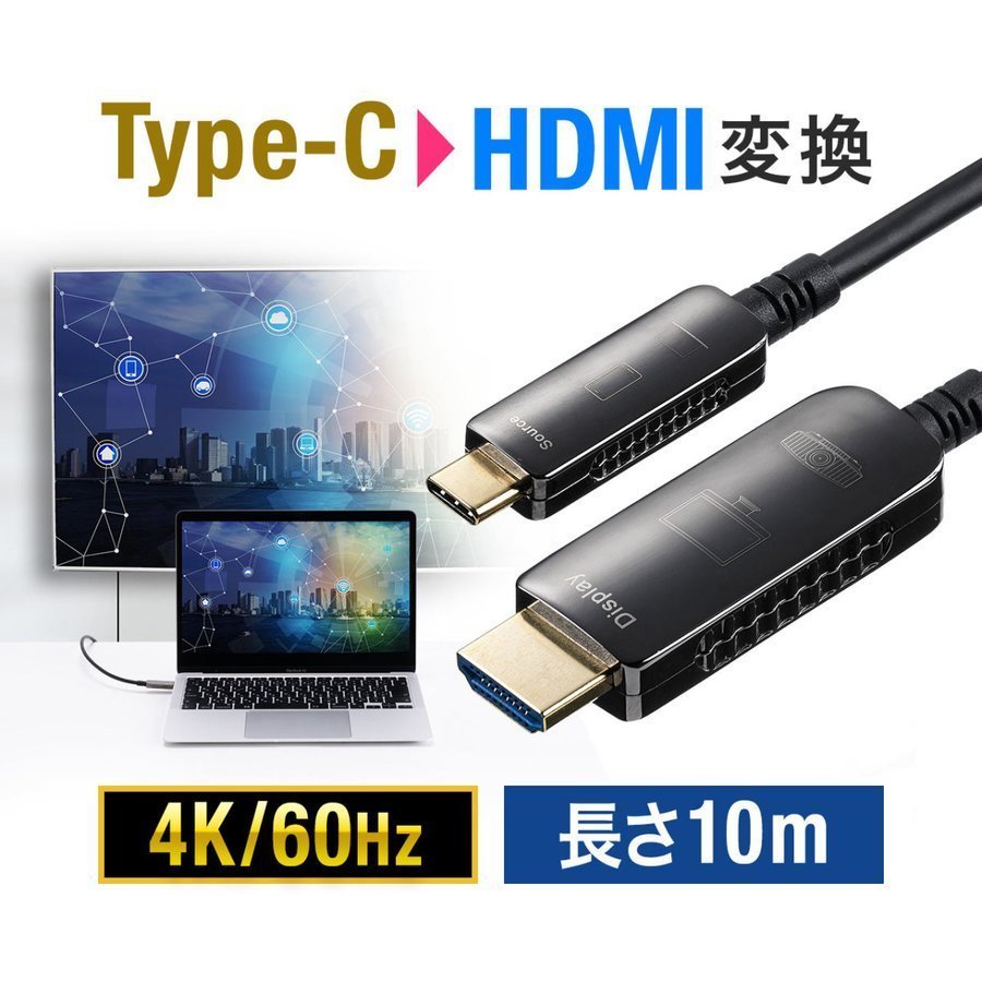 最安値 Type-C HDMI 変換 ケーブル 2m 4K 60Hz USB スマホ テレビ 繋ぐ 出力 HDR Thunderbolt 3対応 3.1  ホワイト