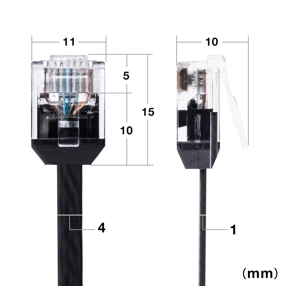 LANケーブル CAT6A カテゴリ6A カテ6A ランケーブル より線 ストレート 高速 フラット ショートコネクタ 2m 500-LAN6AFL-02｜sanwadirect｜08