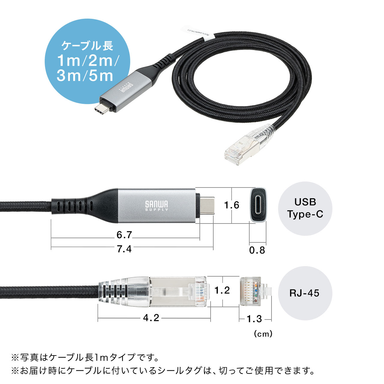SANWA SUPPLY（サンワサプライ） USB Type-C LAN変換ケーブル 3m