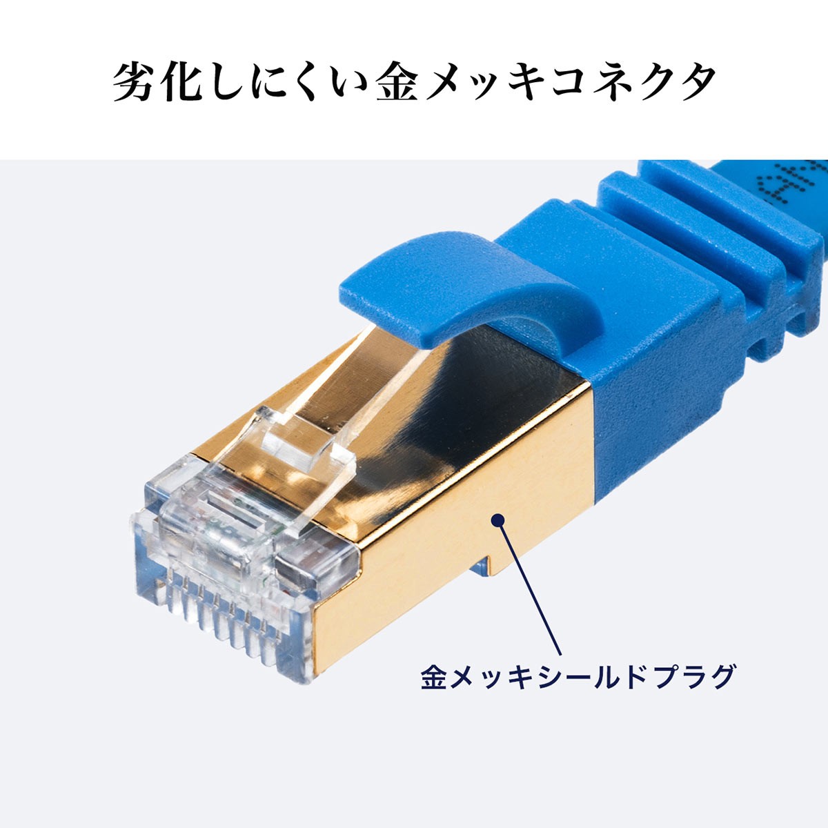 LANケーブル カテゴリー8 3m 超高速通信 カテ8 CAT8 40Gbps 40ギガ 2000MHz フラット より線 爪折れ防止 金メッキコネクタ  :500-LAN8FL03:サンワダイレクト - 通販 - Yahoo!ショッピング