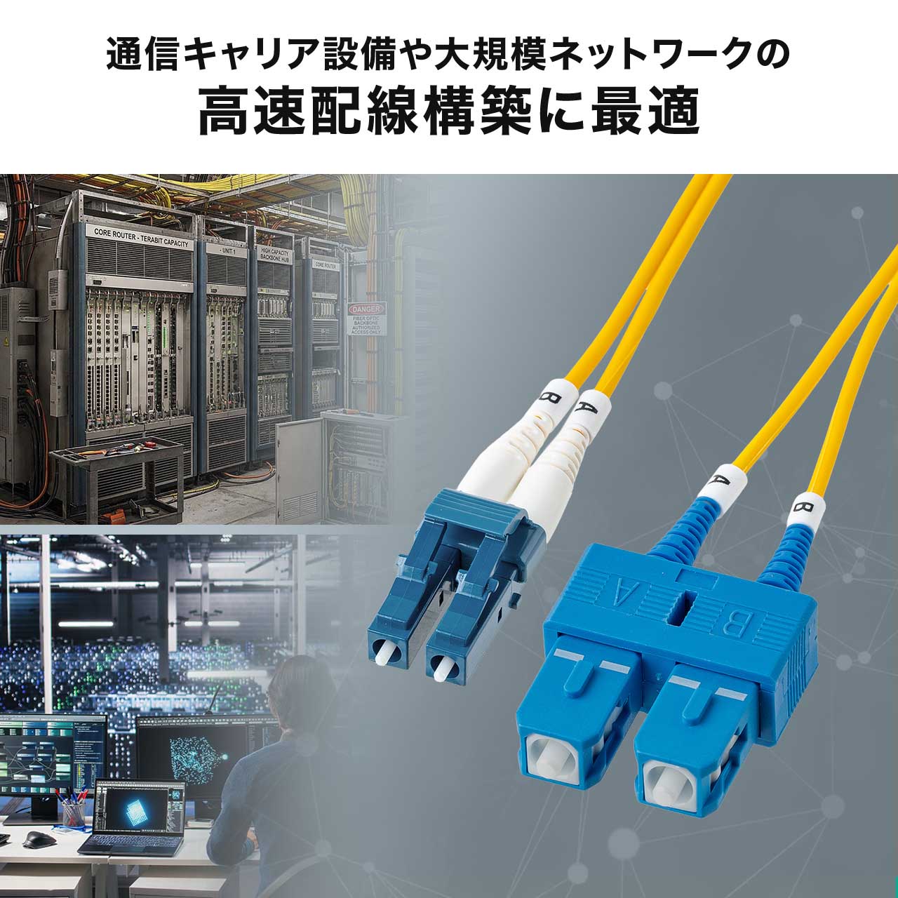 SANWA SUPPLY（サンワサプライ） 光ファイバケーブル 10m OS2 LC×2-SC