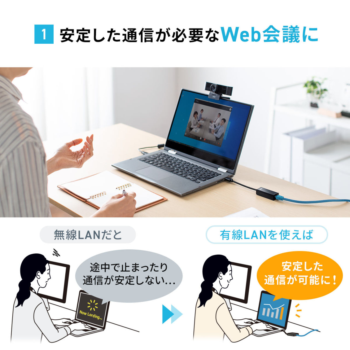 有線LANアダプター USB3.2 Gen1 イーサネットアダプタ 高速通信 ChromeBook Nintendo 任天堂 Switch スイッチ Windows Mac 対応 変換アダプタ 500-USB071BK｜sanwadirect｜05