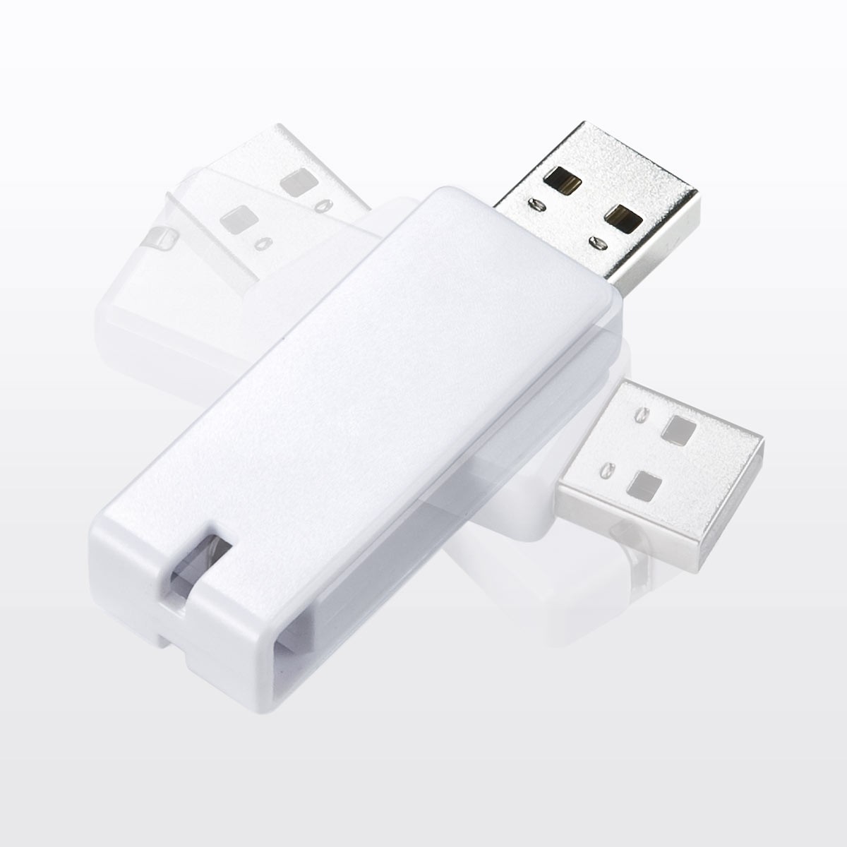 USBメモリ 64GB USB3.0 高速 スイング式 USBメモリー キャップレス ストラップ付き ホワイト 600-3US64GW｜sanwadirect｜10