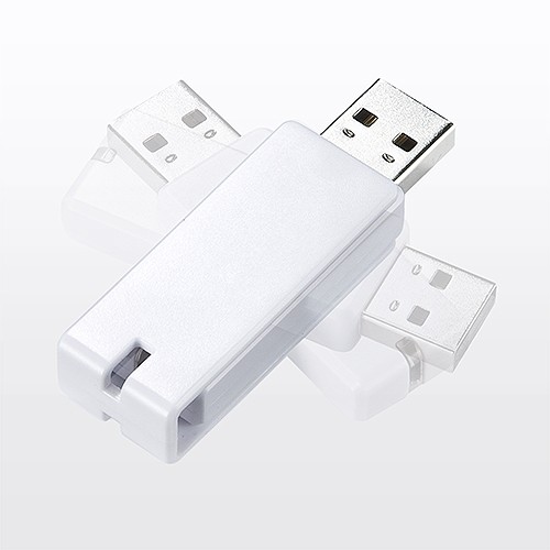 USBメモリ 2GB 紛失防止 ストラップ付き キャップレス ホワイト 600-US2GW｜sanwadirect｜06