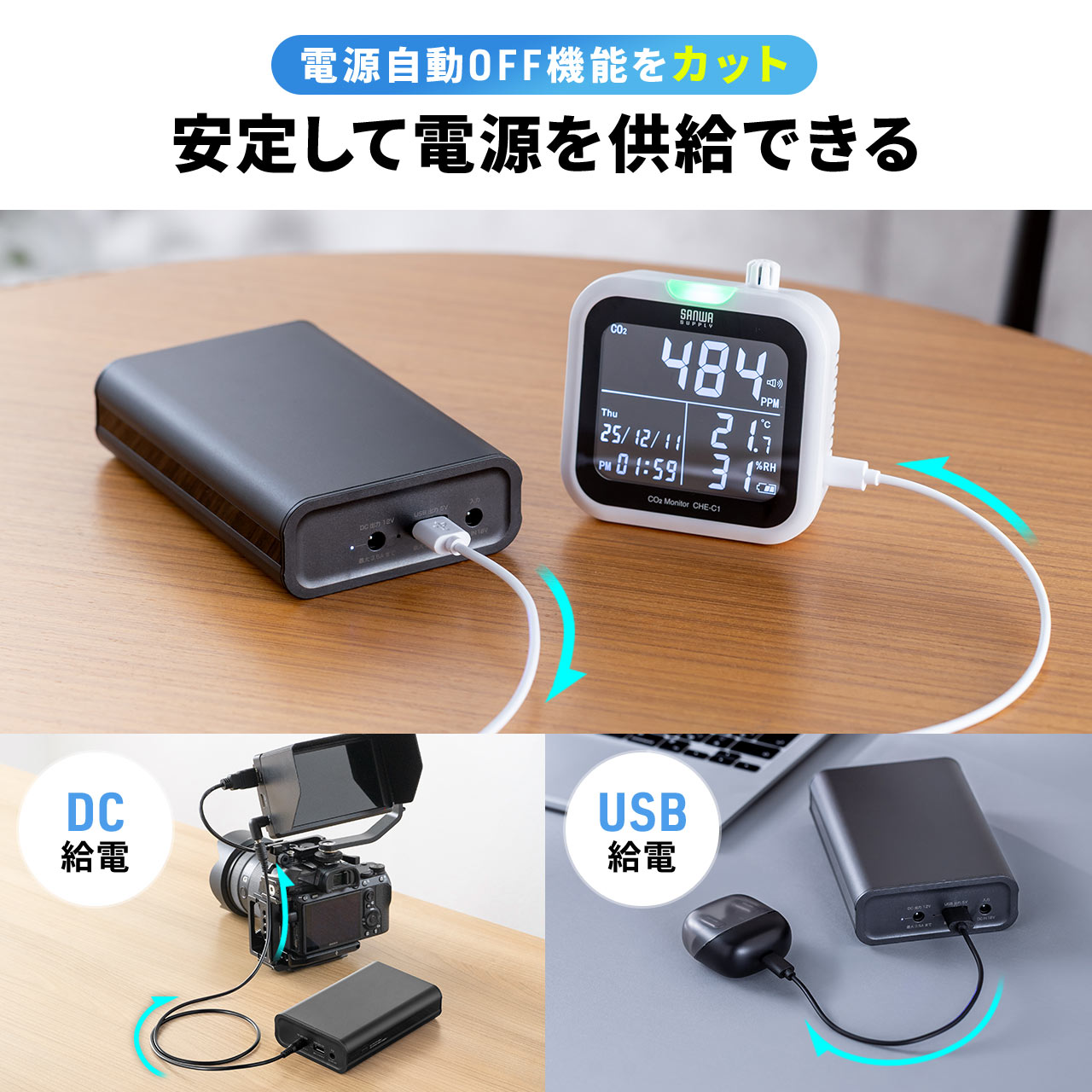 SANWA SUPPLY（サンワサプライ） DC12V機器用モバイルバッテリー リン