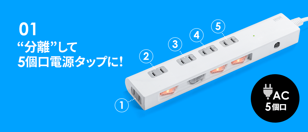 【あめ】電源タップ108個 A8110 接地形2P 15A 125V 汎用OAタップ 抜止形4ヶ口 コード3M 平刃形