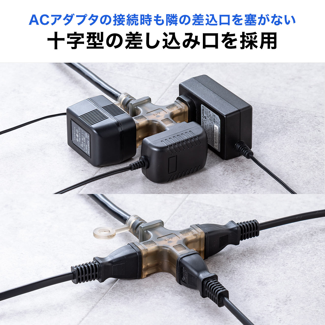 ふく　延長ボックス、ケーブル3セット 延長用 電源ケーブル 3芯 プラグ・ボディ付 2CT3x3.5(WF7420K/WA3429K
