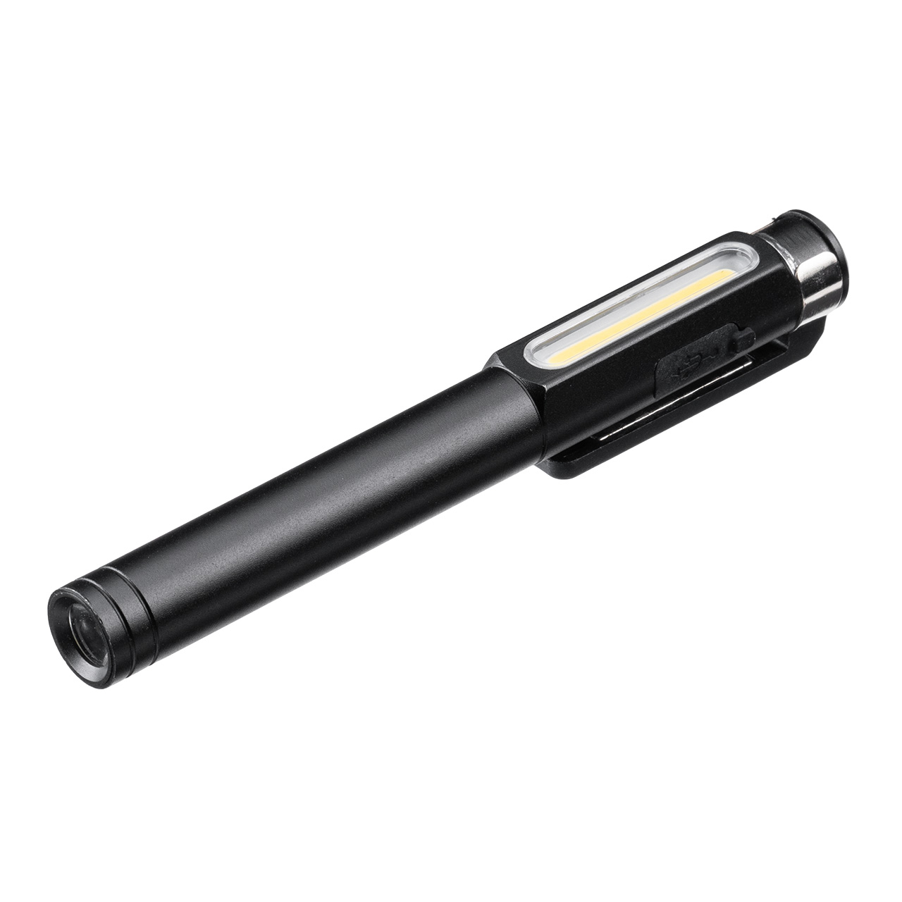 ペン型ライト ポケットライト クリップ LED 懐中電灯 USB充電式