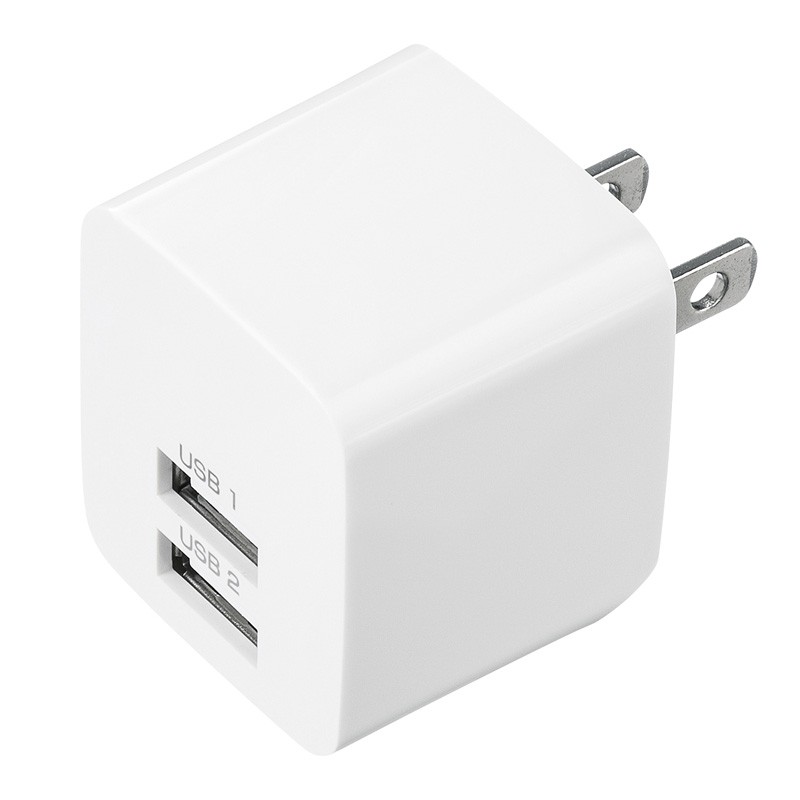 USB充電器 2ポート 2.4A 小型 ホワイ...の詳細画像1