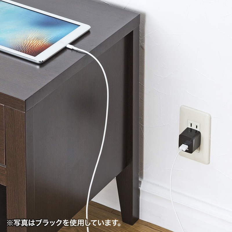 USB充電器 2ポート 2.4A 小型 ホワイ...の詳細画像3