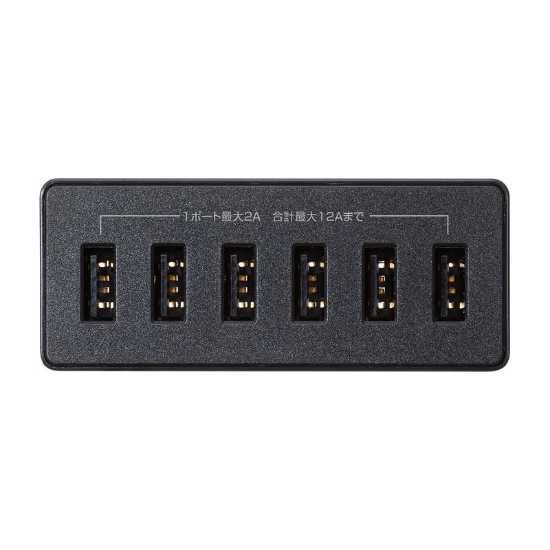 SANWA SUPPLY（サンワサプライ） USB充電器 6ポート 合計12A ブラック