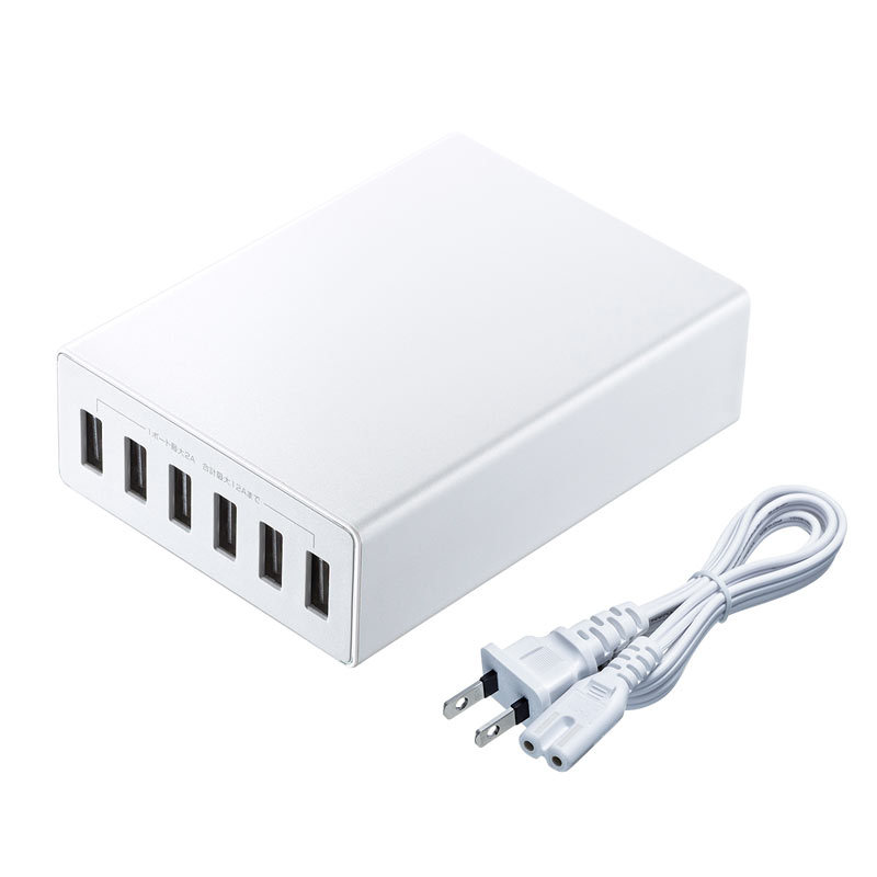 SANWA SUPPLY（サンワサプライ） USB充電器 6ポート 合計12A ホワイト