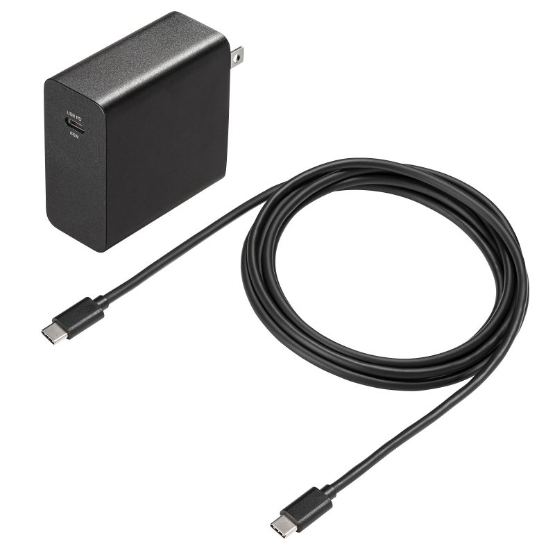 USB PD対応AC充電器 PD65W Type-Cケーブル付き（ACA-PD91BK）｜sanwadirect