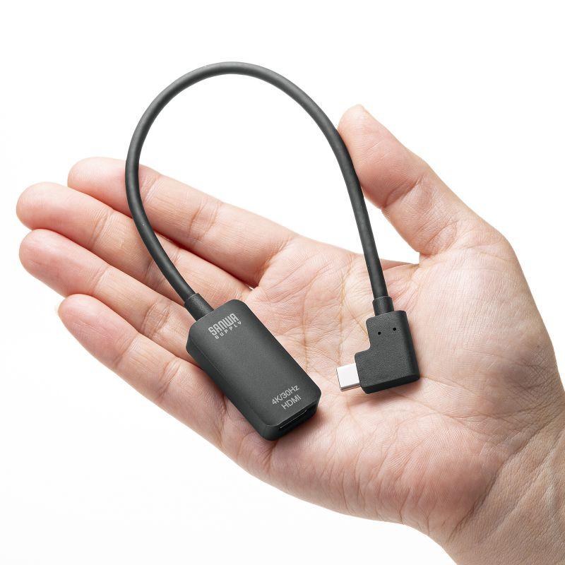 USB Type C-HDMI変換アダプタ 4K/30Hz L字 ケーブル長20cm ブラックAD-ALCHD02L｜sanwadirect｜15