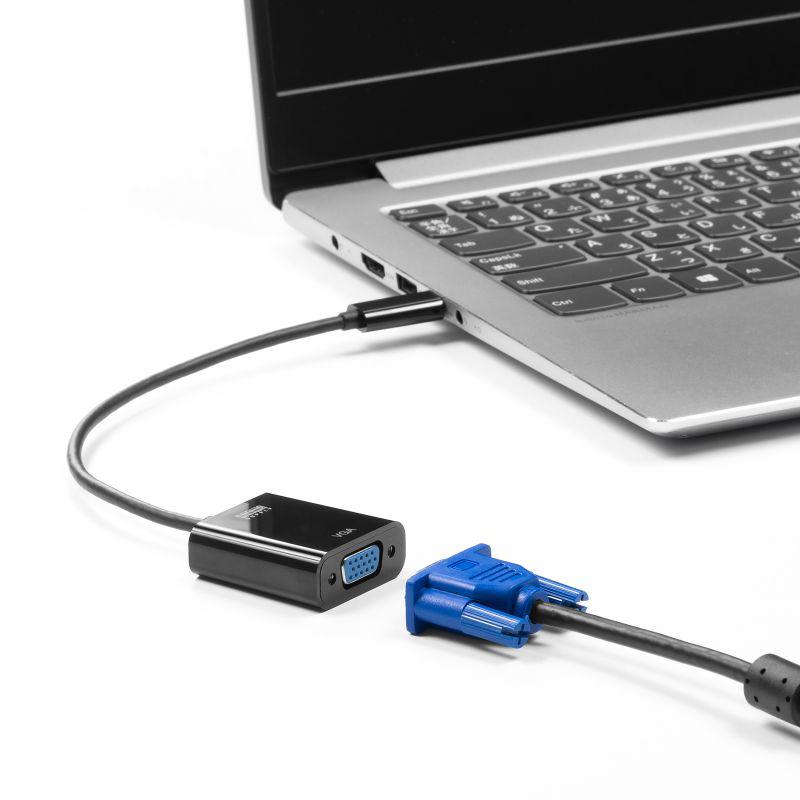 USB Type C-VGA変換アダプタ ケーブル長20cm iPad Pro 対応 1080p ブラックAD-ALCV02｜sanwadirect｜06