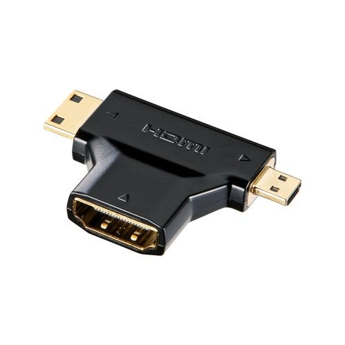 HDMI変換端子 ミニHDMI マイクロHDMI ブラック（AD-HD11MMC）