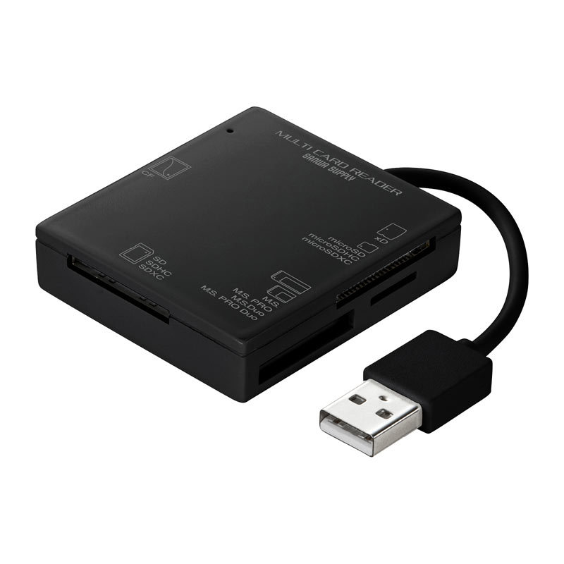 【即日発送】 気質アップ USBマルチカードリーダー SD microSD CF MS xD対応 USB2.0 USB A接続 ブラック ADR-ML15BKN kentaro.sakura.ne.jp kentaro.sakura.ne.jp