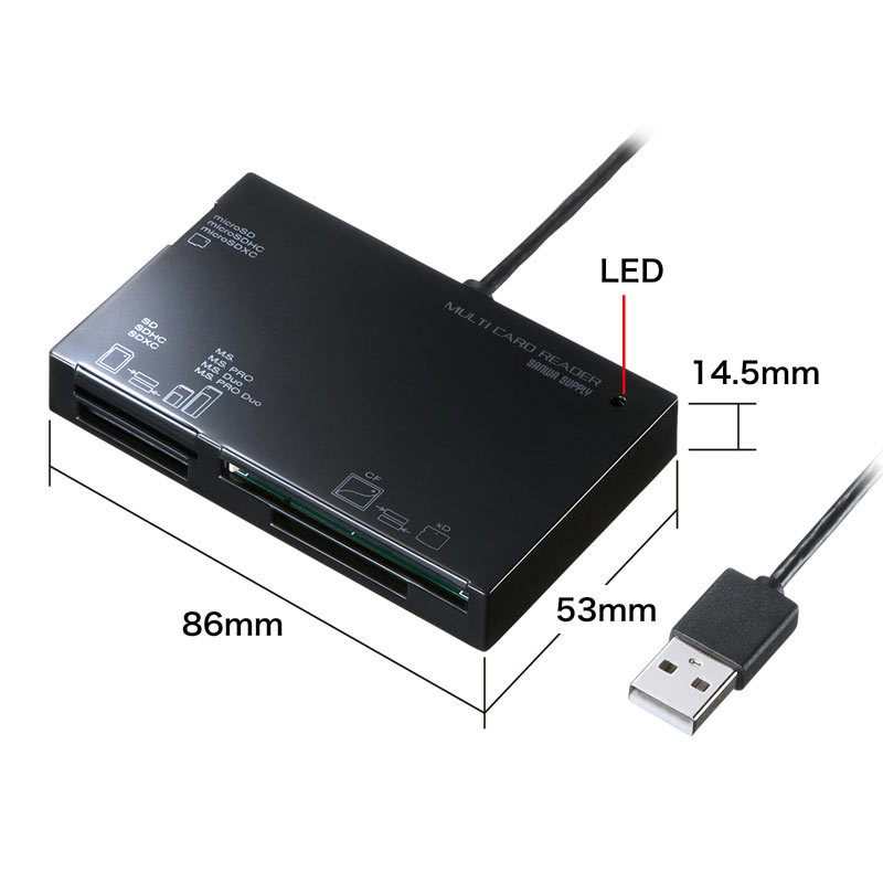 USB2.0 カードリーダー（ADR-ML19BKN）｜sanwadirect｜02