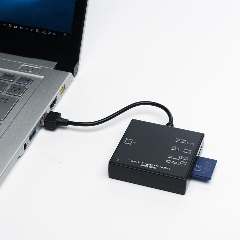 USB2.0 カードリーダー microSD/SDXC/SDHC対応 ブラック（ADR-ML23BKN）｜sanwadirect｜04