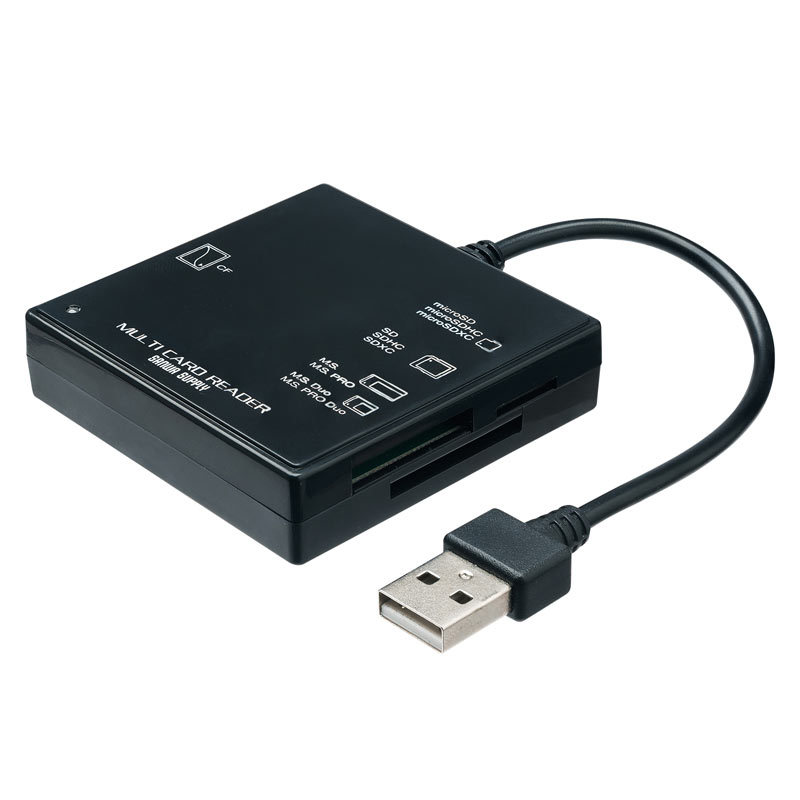 USB2.0 カードリーダー microSD/SDXC/SDHC対応 ブラック（ADR-ML23BKN）｜sanwadirect