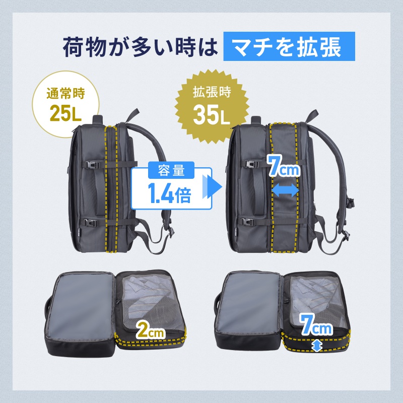 SANWA SUPPLY（サンワサプライ） リュック マチ拡張 ビジネス 大容量