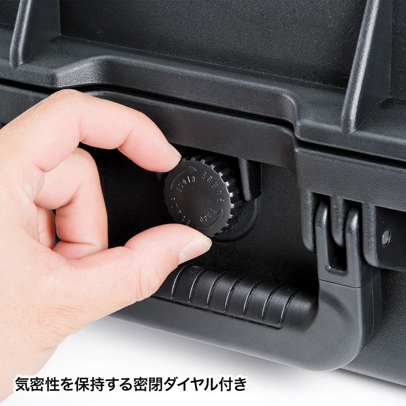 超特価激安 SANWA SUPPLY ハードケース バッグ PP樹脂製 密閉ダイヤル 鍵 机上用品・文具収納