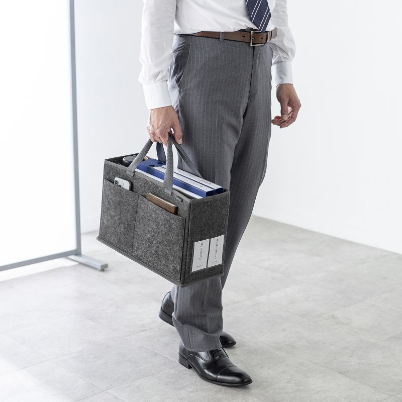 SANWA SUPPLY ミーティングバッグ BOXバッグ キャリーバッグ 15.6