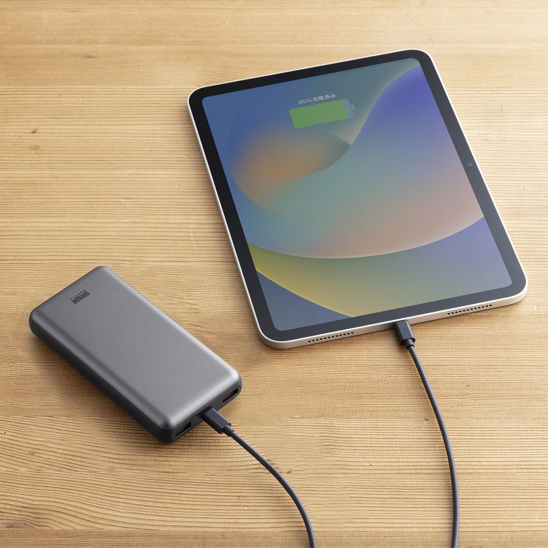 SANWA SUPPLY モバイルバッテリー 20000mAh 大容量 高速充電 USB